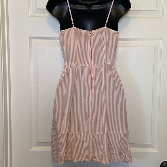 NWT 💗 Pink Striped Material Girl Ruffle Hem Dress - Picture 9 of 14